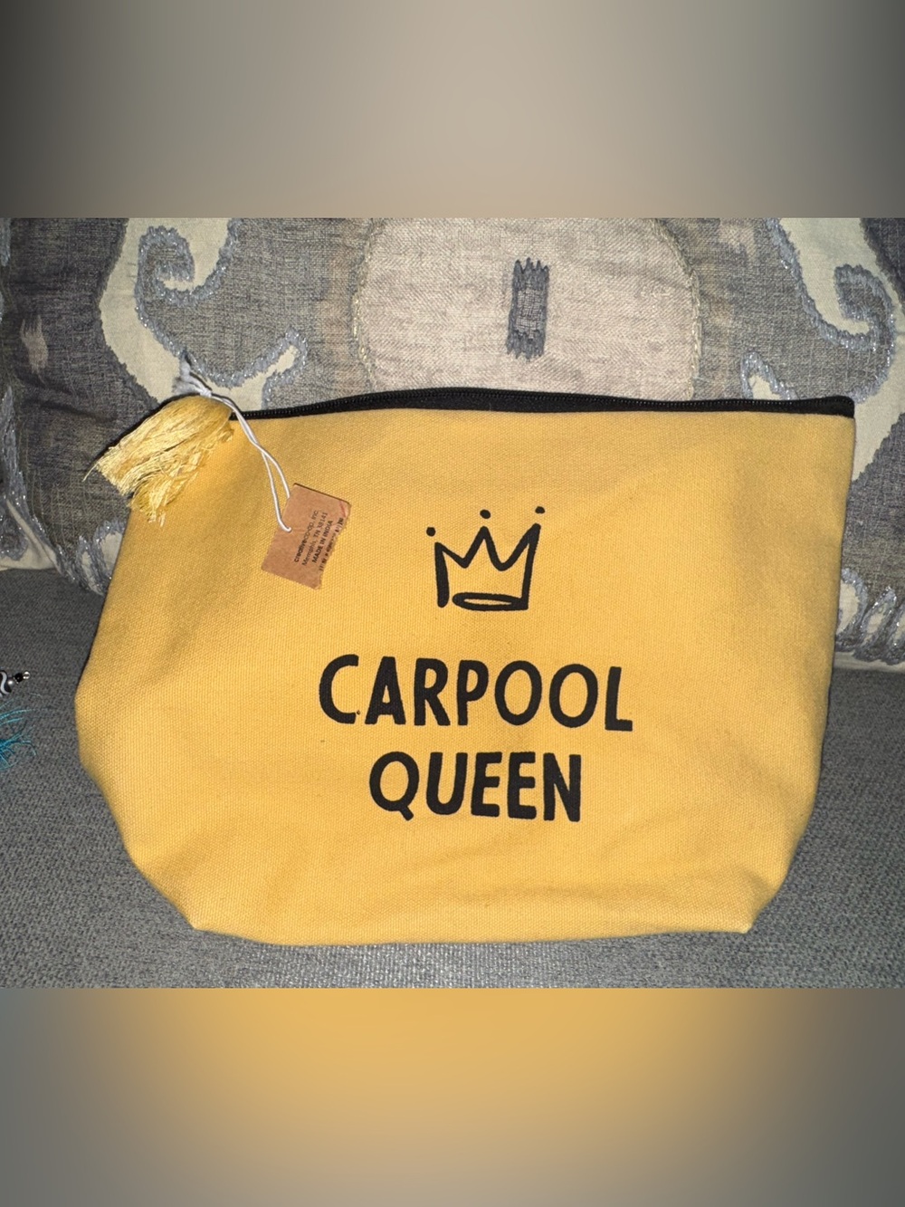 Carpool Queen Yellow large Cosmetic Bag